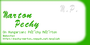 marton pechy business card